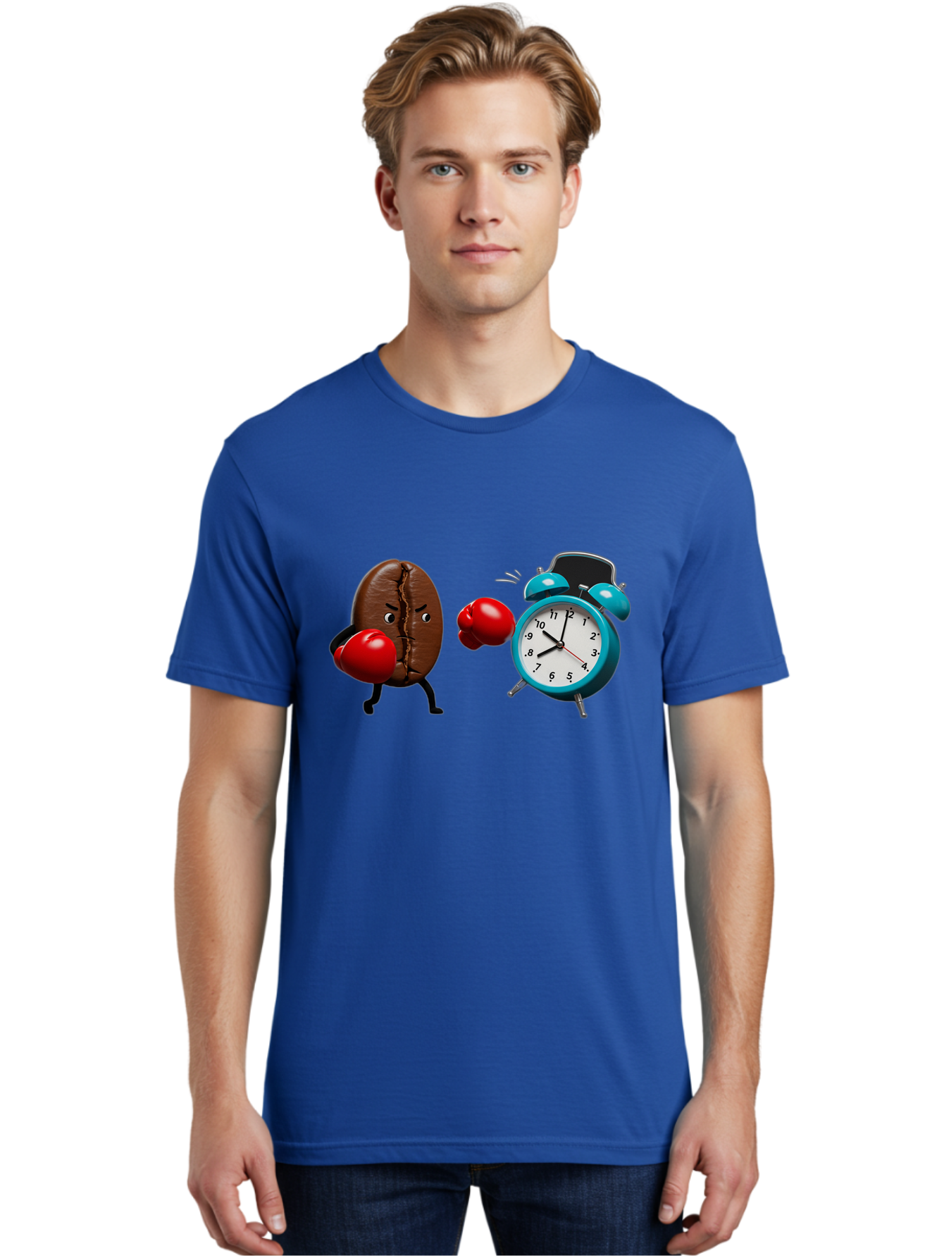 Coffee-Bean-Vs-Alarm-Clock Men'S Graphic Tee, 100% Cotton, Comfortable Casual Summer Wear, Machine Washable, Vintage Camera, Old Camera, Antique Camera, Black Camera, Classic Photography, Photography Equipment, Nostalgic Device, Film Camera, Bam077