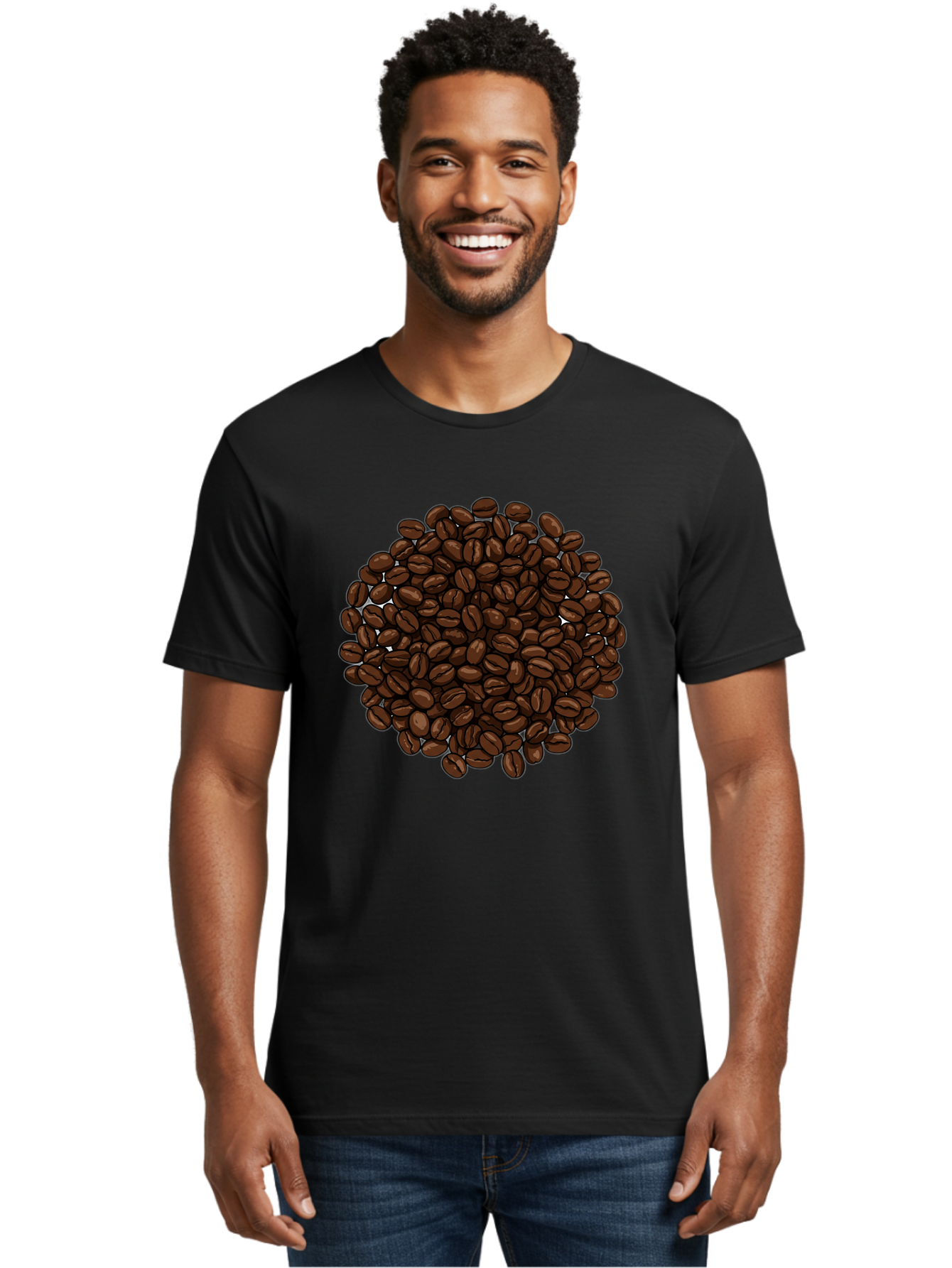 Coffee-Beans Men'S Graphic Tee, 100% Cotton, Comfortable Casual Summer Wear, Machine Washable, Vintage Camera, Old Camera, Antique Camera, Black Camera, Classic Photography, Photography Equipment, Nostalgic Device, Film Camera, Camera Art Bam078