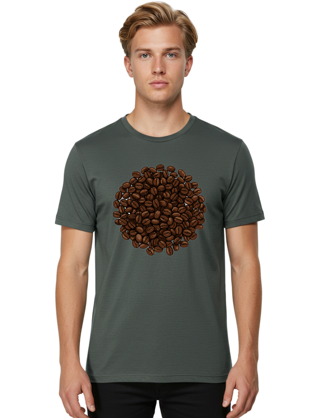 Coffee-Beans Men'S Graphic Tee, 100% Cotton, Comfortable Casual Summer Wear, Machine Washable, Vintage Camera, Old Camera, Antique Camera, Black Camera, Classic Photography, Photography Equipment, Nostalgic Device, Film Camera, Camera Art Bam078