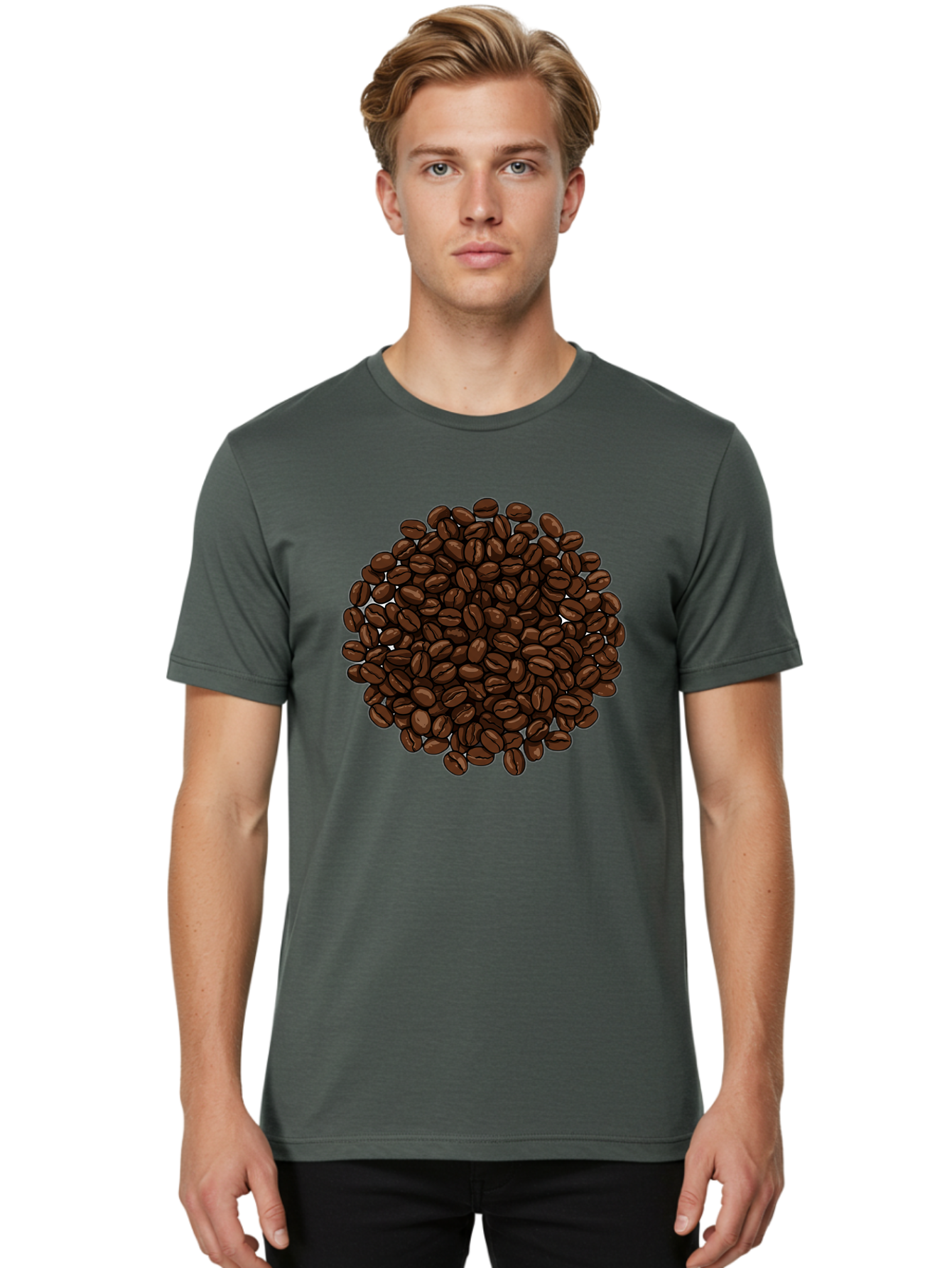 Coffee-Beans Men'S Graphic Tee, 100% Cotton, Comfortable Casual Summer Wear, Machine Washable, Vintage Camera, Old Camera, Antique Camera, Black Camera, Classic Photography, Photography Equipment, Nostalgic Device, Film Camera, Camera Art Bam078