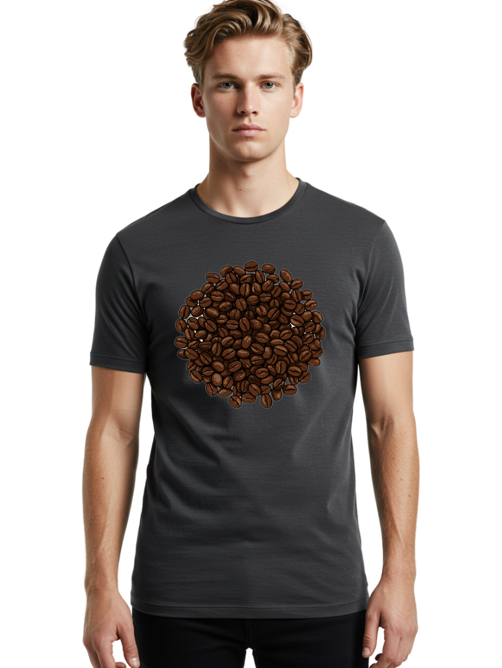 Coffee-Beans Men'S Graphic Tee, 100% Cotton, Comfortable Casual Summer Wear, Machine Washable, Vintage Camera, Old Camera, Antique Camera, Black Camera, Classic Photography, Photography Equipment, Nostalgic Device, Film Camera, Camera Art Bam078