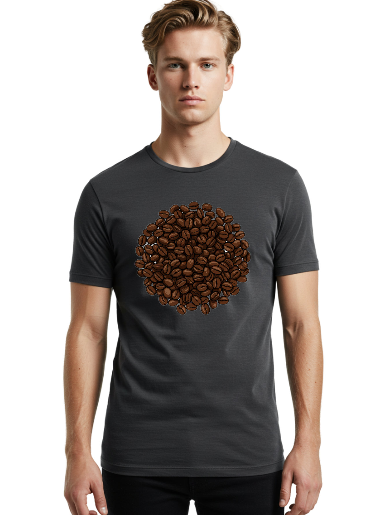 Coffee-Beans Men'S Graphic Tee, 100% Cotton, Comfortable Casual Summer Wear, Machine Washable, Vintage Camera, Old Camera, Antique Camera, Black Camera, Classic Photography, Photography Equipment, Nostalgic Device, Film Camera, Camera Art Bam078