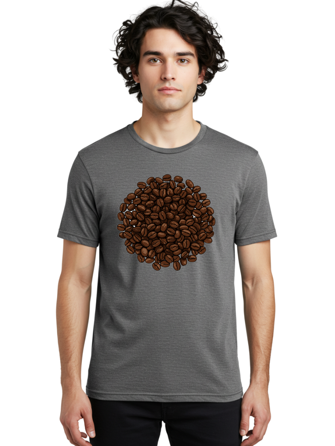 Coffee-Beans Men'S Graphic Tee, 100% Cotton, Comfortable Casual Summer Wear, Machine Washable, Vintage Camera, Old Camera, Antique Camera, Black Camera, Classic Photography, Photography Equipment, Nostalgic Device, Film Camera, Camera Art Bam078