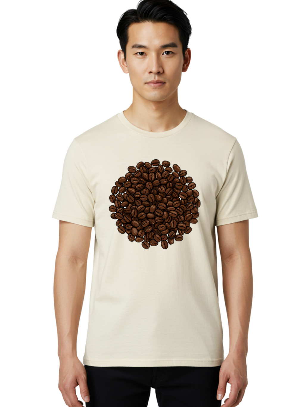 Coffee-Beans Men'S Graphic Tee, 100% Cotton, Comfortable Casual Summer Wear, Machine Washable, Vintage Camera, Old Camera, Antique Camera, Black Camera, Classic Photography, Photography Equipment, Nostalgic Device, Film Camera, Camera Art Bam078