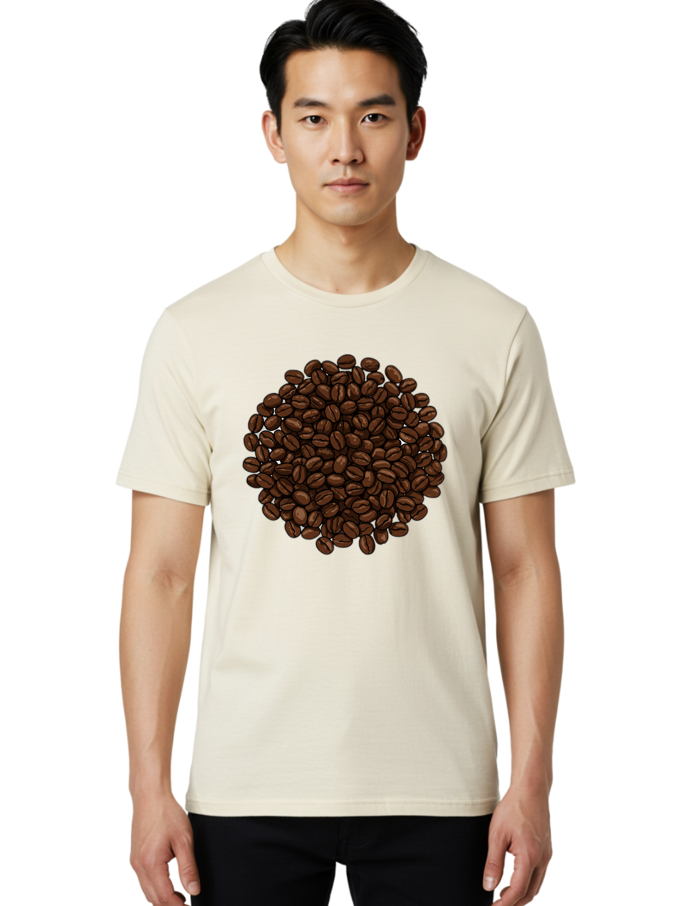 Coffee-Beans Men'S Graphic Tee, 100% Cotton, Comfortable Casual Summer Wear, Machine Washable, Vintage Camera, Old Camera, Antique Camera, Black Camera, Classic Photography, Photography Equipment, Nostalgic Device, Film Camera, Camera Art Bam078
