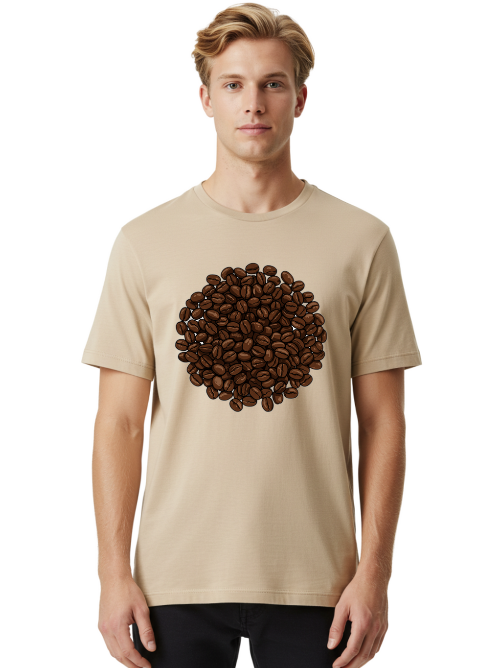 Coffee-Beans Men'S Graphic Tee, 100% Cotton, Comfortable Casual Summer Wear, Machine Washable, Vintage Camera, Old Camera, Antique Camera, Black Camera, Classic Photography, Photography Equipment, Nostalgic Device, Film Camera, Camera Art Bam078
