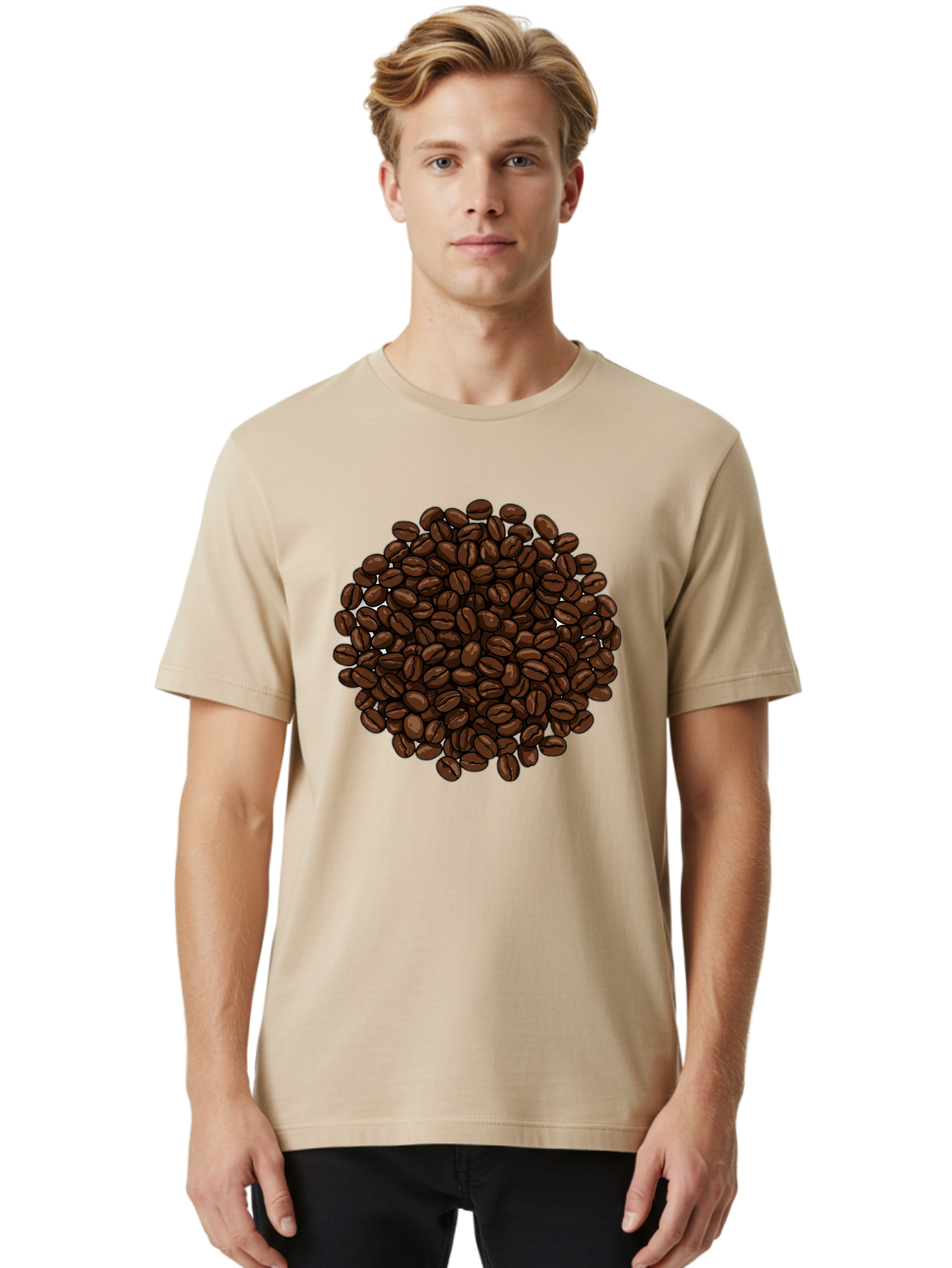 Coffee-Beans Men'S Graphic Tee, 100% Cotton, Comfortable Casual Summer Wear, Machine Washable, Vintage Camera, Old Camera, Antique Camera, Black Camera, Classic Photography, Photography Equipment, Nostalgic Device, Film Camera, Camera Art Bam078