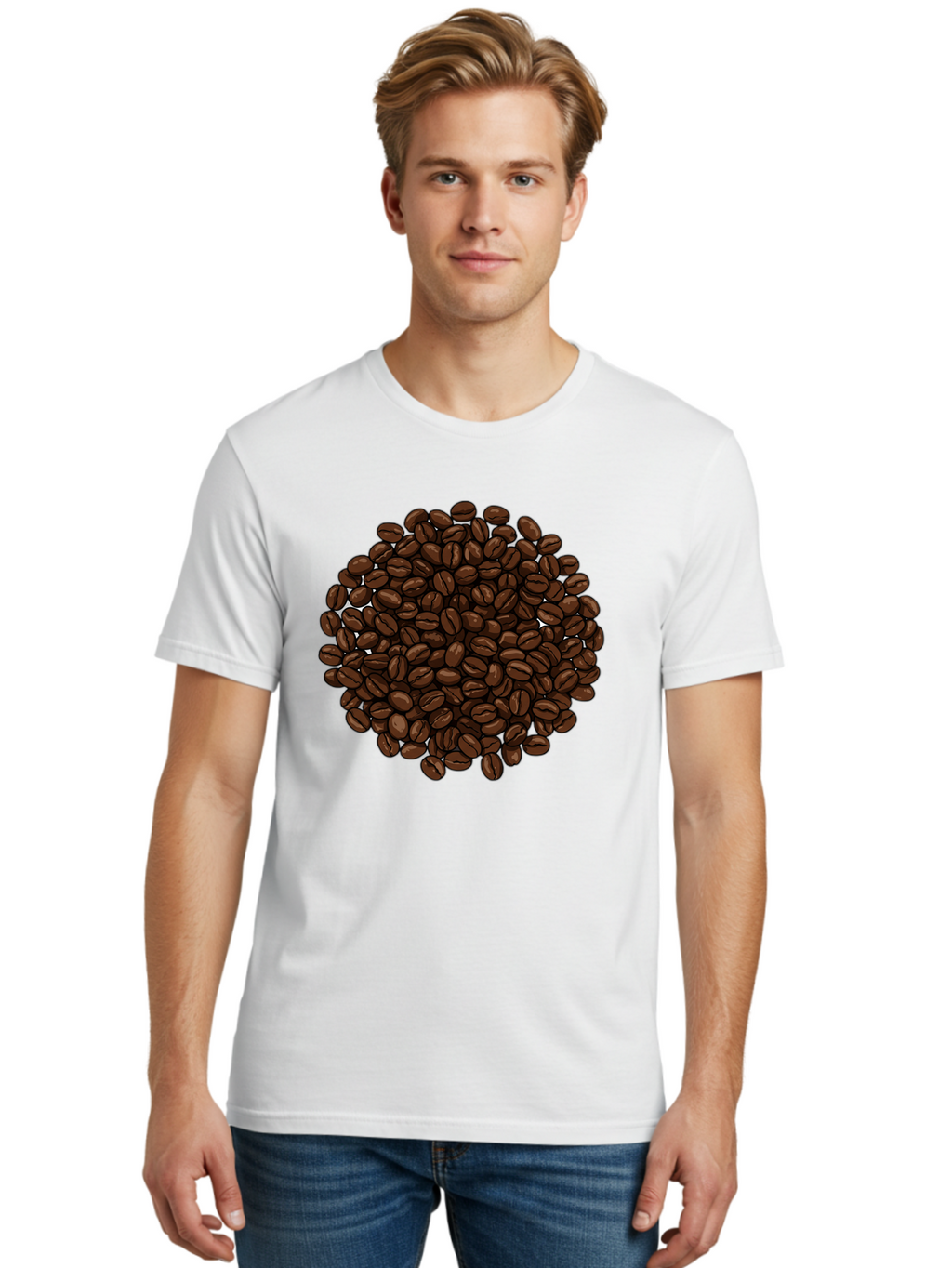 Coffee-Beans Men'S Graphic Tee, 100% Cotton, Comfortable Casual Summer Wear, Machine Washable, Vintage Camera, Old Camera, Antique Camera, Black Camera, Classic Photography, Photography Equipment, Nostalgic Device, Film Camera, Camera Art Bam078