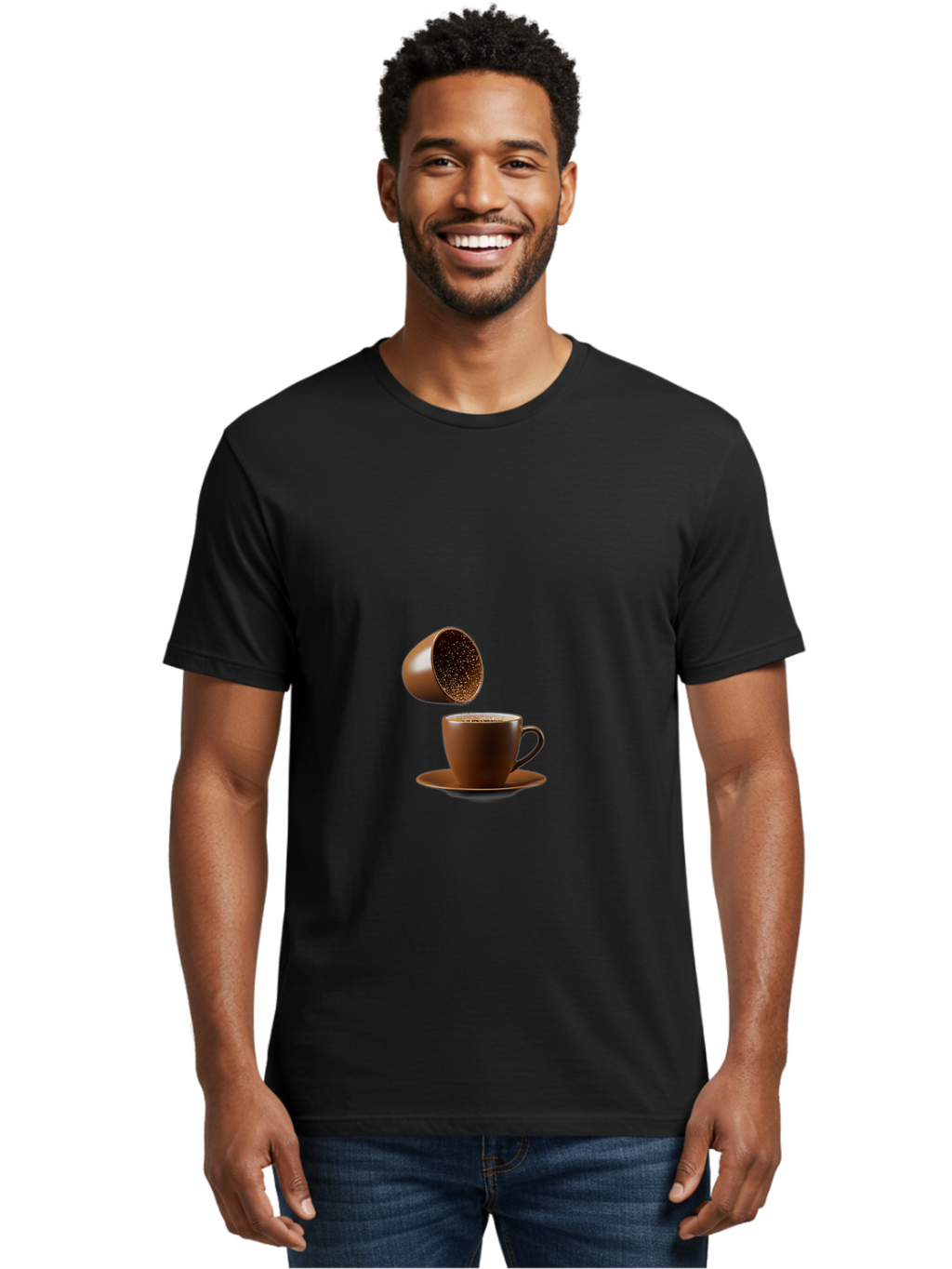 Coffee-Capsule-And-Mug Men'S Graphic Tee, 100% Cotton, Comfortable Casual Summer Wear, Machine Washable, Vintage Camera, Old Camera, Antique Camera, Black Camera, Classic Photography, Photography Equipment, Nostalgic Device, Film Camera, Bam079