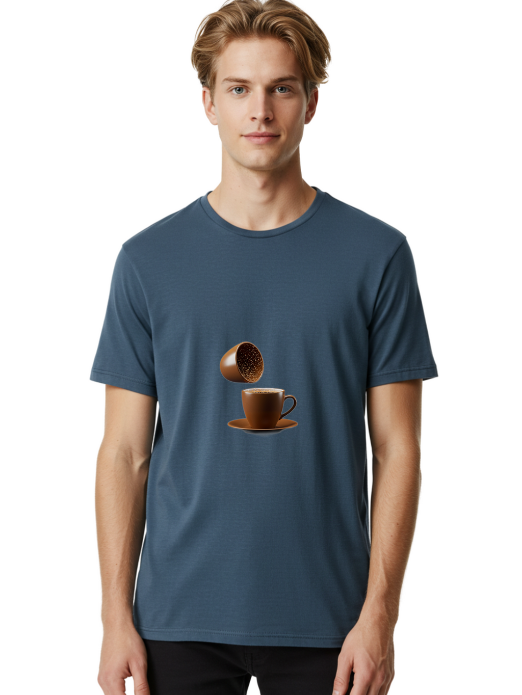 Coffee-Capsule-And-Mug Men'S Graphic Tee, 100% Cotton, Comfortable Casual Summer Wear, Machine Washable, Vintage Camera, Old Camera, Antique Camera, Black Camera, Classic Photography, Photography Equipment, Nostalgic Device, Film Camera, Bam079