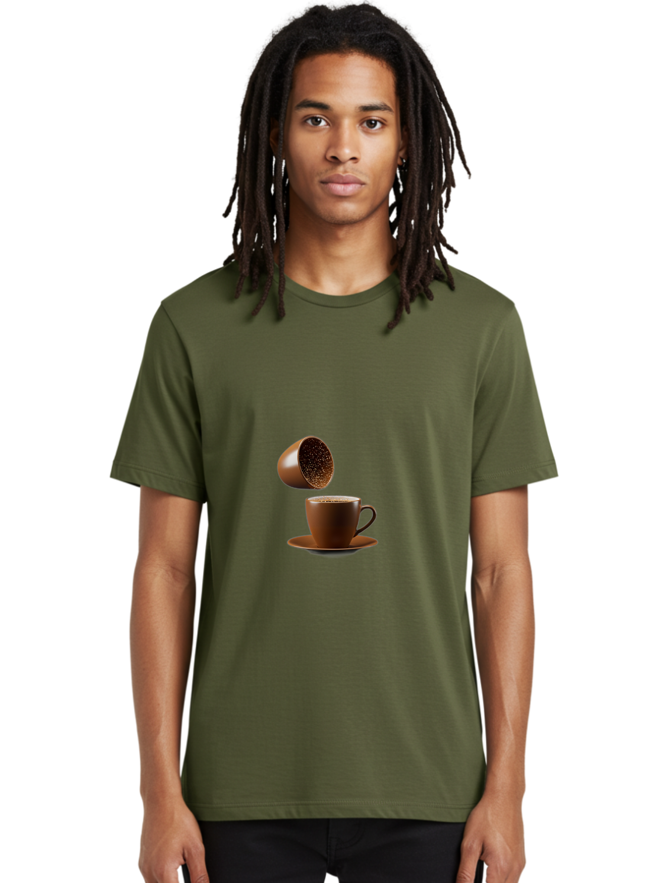 Coffee-Capsule-And-Mug Men'S Graphic Tee, 100% Cotton, Comfortable Casual Summer Wear, Machine Washable, Vintage Camera, Old Camera, Antique Camera, Black Camera, Classic Photography, Photography Equipment, Nostalgic Device, Film Camera, Bam079