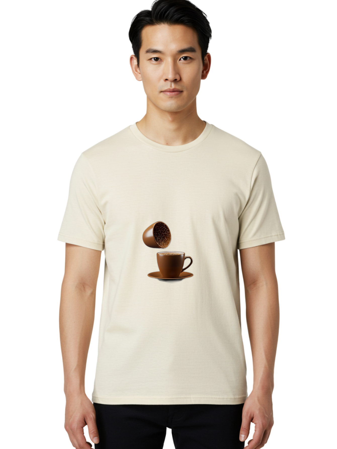 Coffee-Capsule-And-Mug Men'S Graphic Tee, 100% Cotton, Comfortable Casual Summer Wear, Machine Washable, Vintage Camera, Old Camera, Antique Camera, Black Camera, Classic Photography, Photography Equipment, Nostalgic Device, Film Camera, Bam079