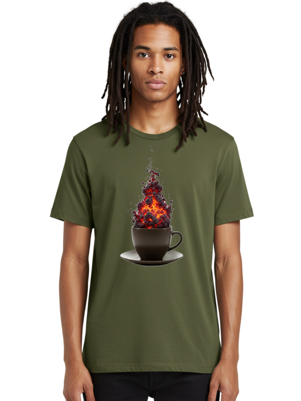Coffee-Cup-Erupting Men'S Graphic Tee, 100% Cotton, Comfortable Casual Summer Wear, Machine Washable, Vintage Camera, Old Camera, Antique Camera, Black Camera, Classic Photography, Photography Equipment, Nostalgic Device, Film Camera, Bam081