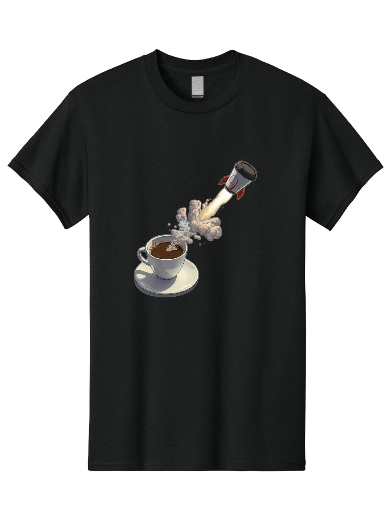 Coffee-Cup-Rocket Men'S Graphic Tee, 100% Cotton, Comfortable Casual Summer Wear, Machine Washable, Vintage Camera, Old Camera, Antique Camera, Black Camera, Classic Photography, Photography Equipment, Nostalgic Device, Film Camera, Camera Art Bam082