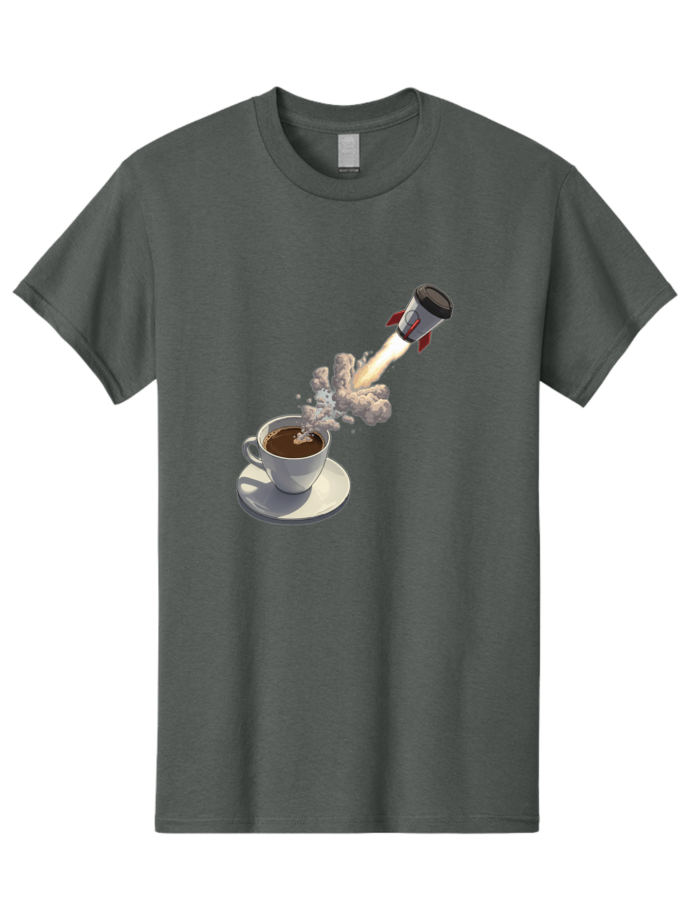 Coffee-Cup-Rocket Men'S Graphic Tee, 100% Cotton, Comfortable Casual Summer Wear, Machine Washable, Vintage Camera, Old Camera, Antique Camera, Black Camera, Classic Photography, Photography Equipment, Nostalgic Device, Film Camera, Camera Art Bam082