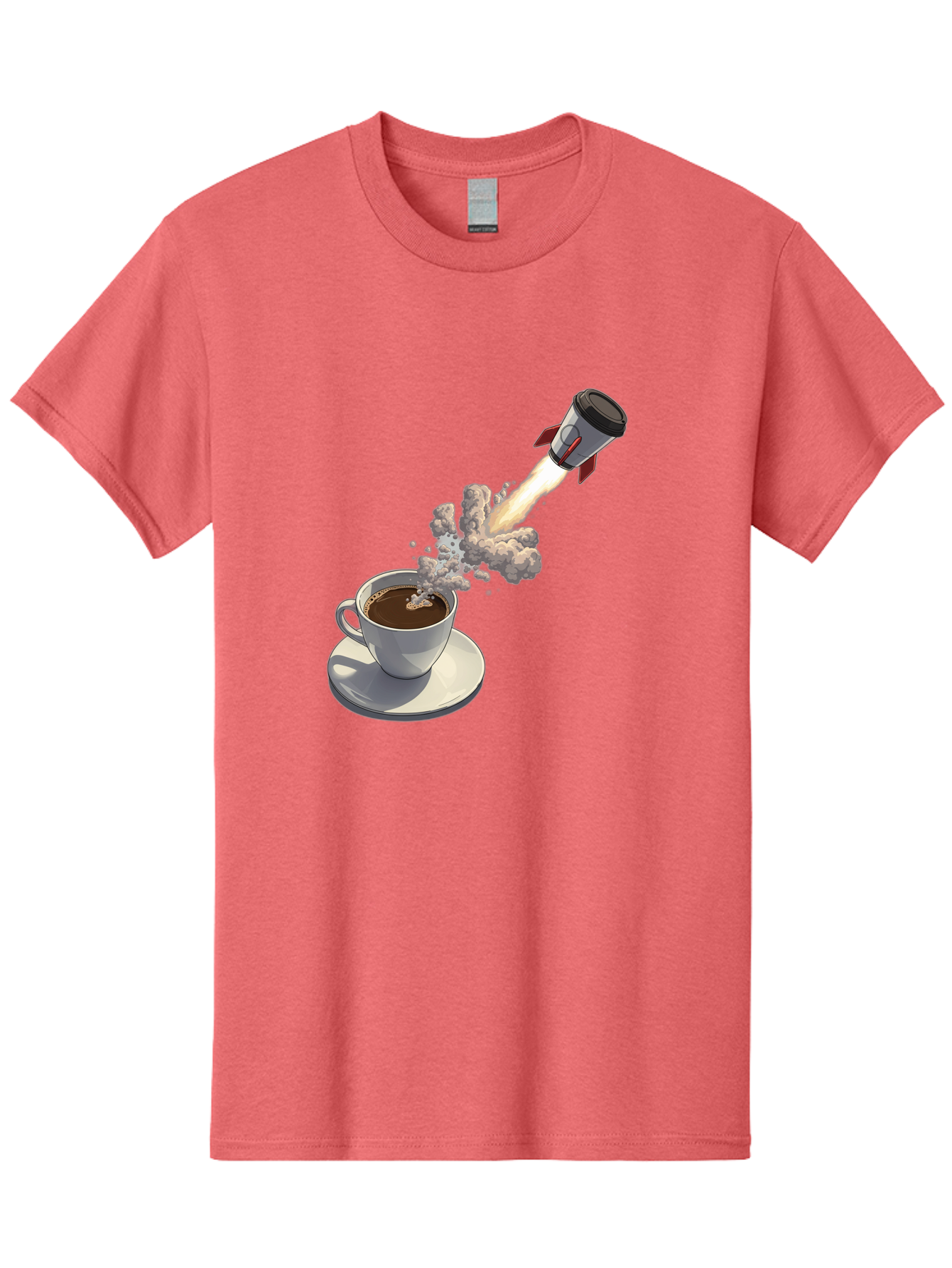 Coffee-Cup-Rocket Men'S Graphic Tee, 100% Cotton, Comfortable Casual Summer Wear, Machine Washable, Vintage Camera, Old Camera, Antique Camera, Black Camera, Classic Photography, Photography Equipment, Nostalgic Device, Film Camera, Camera Art Bam082