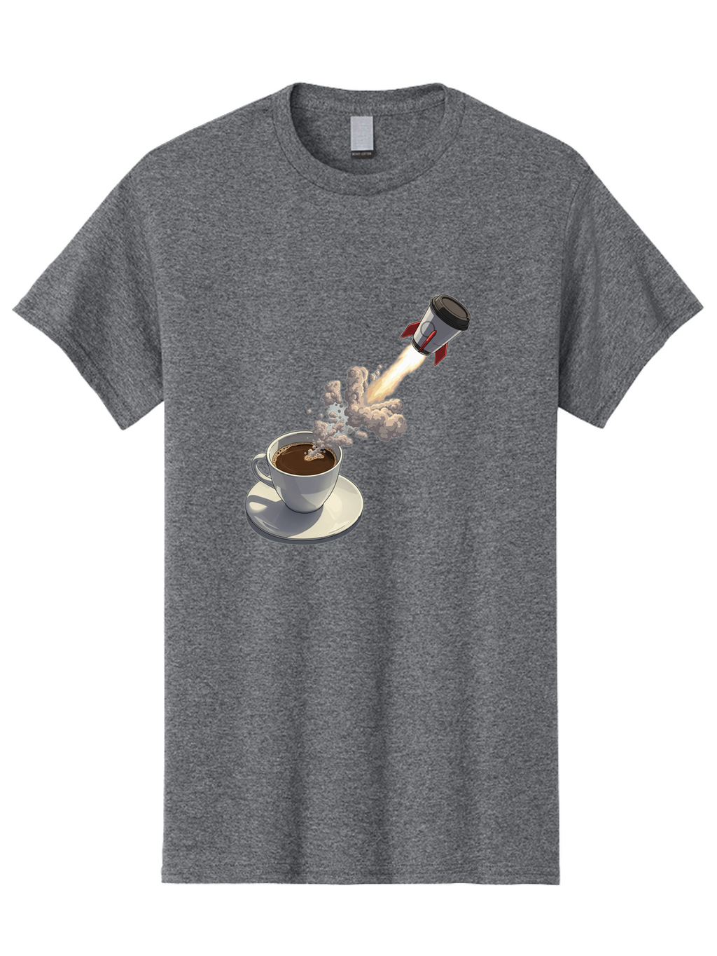 Coffee-Cup-Rocket Men'S Graphic Tee, 100% Cotton, Comfortable Casual Summer Wear, Machine Washable, Vintage Camera, Old Camera, Antique Camera, Black Camera, Classic Photography, Photography Equipment, Nostalgic Device, Film Camera, Camera Art Bam082