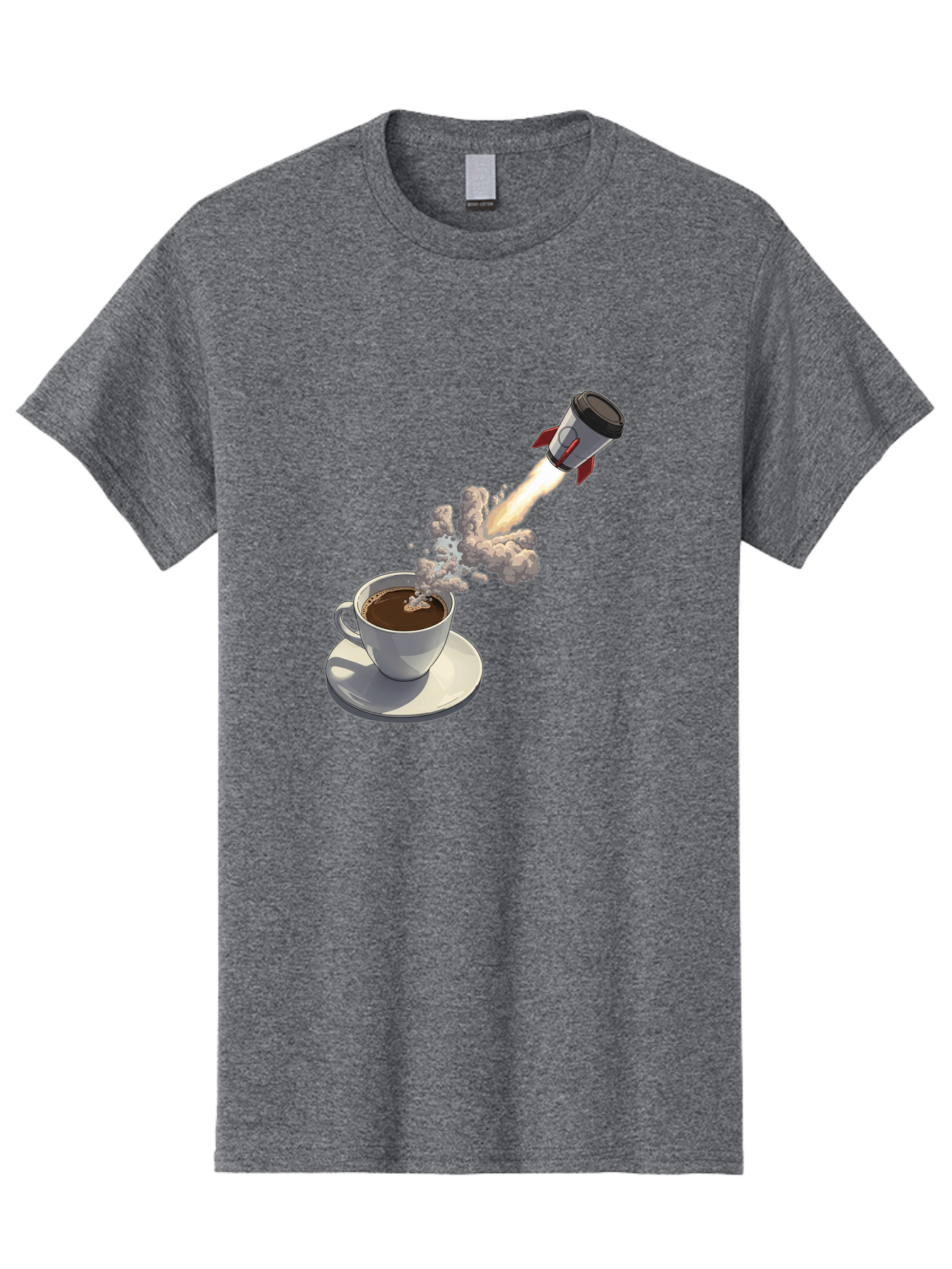Coffee-Cup-Rocket Men'S Graphic Tee, 100% Cotton, Comfortable Casual Summer Wear, Machine Washable, Vintage Camera, Old Camera, Antique Camera, Black Camera, Classic Photography, Photography Equipment, Nostalgic Device, Film Camera, Camera Art Bam082