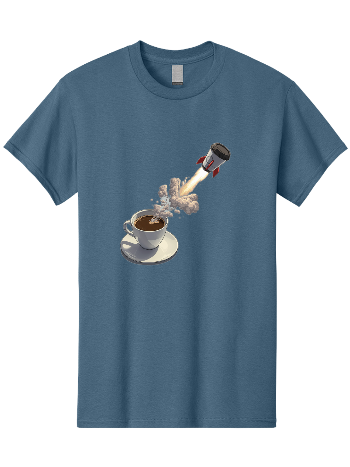 Coffee-Cup-Rocket Men'S Graphic Tee, 100% Cotton, Comfortable Casual Summer Wear, Machine Washable, Vintage Camera, Old Camera, Antique Camera, Black Camera, Classic Photography, Photography Equipment, Nostalgic Device, Film Camera, Camera Art Bam082