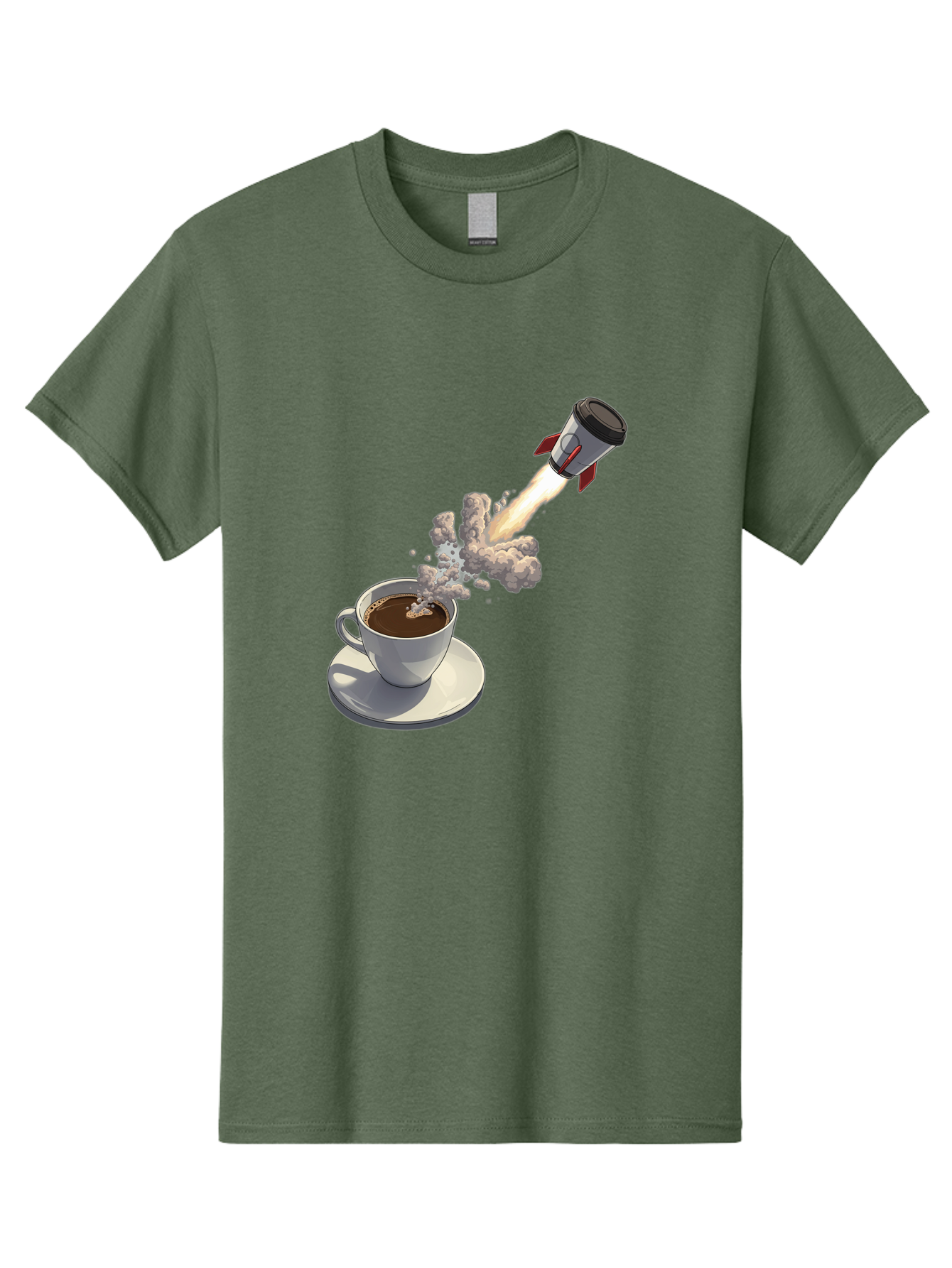 Coffee-Cup-Rocket Men'S Graphic Tee, 100% Cotton, Comfortable Casual Summer Wear, Machine Washable, Vintage Camera, Old Camera, Antique Camera, Black Camera, Classic Photography, Photography Equipment, Nostalgic Device, Film Camera, Camera Art Bam082