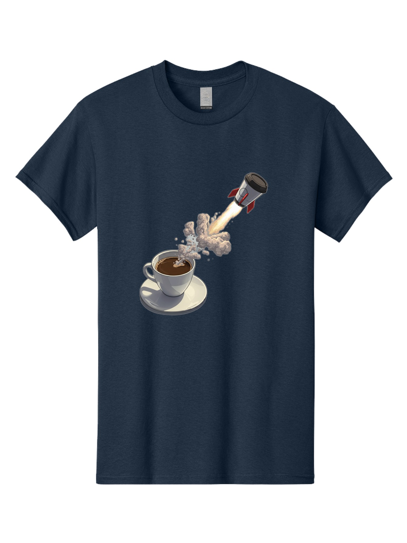 Coffee-Cup-Rocket Men'S Graphic Tee, 100% Cotton, Comfortable Casual Summer Wear, Machine Washable, Vintage Camera, Old Camera, Antique Camera, Black Camera, Classic Photography, Photography Equipment, Nostalgic Device, Film Camera, Camera Art Bam082