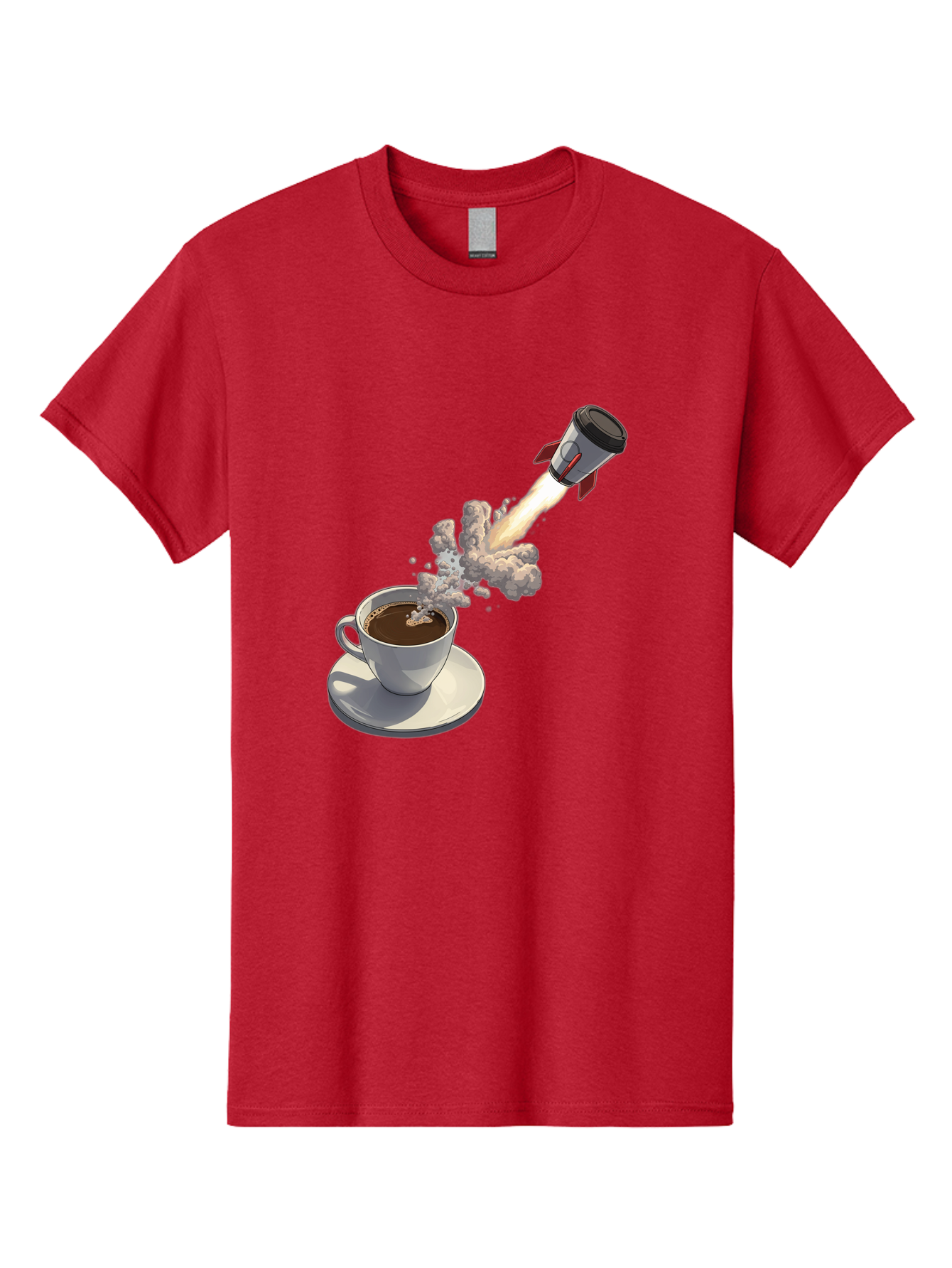 Coffee-Cup-Rocket Men'S Graphic Tee, 100% Cotton, Comfortable Casual Summer Wear, Machine Washable, Vintage Camera, Old Camera, Antique Camera, Black Camera, Classic Photography, Photography Equipment, Nostalgic Device, Film Camera, Camera Art Bam082
