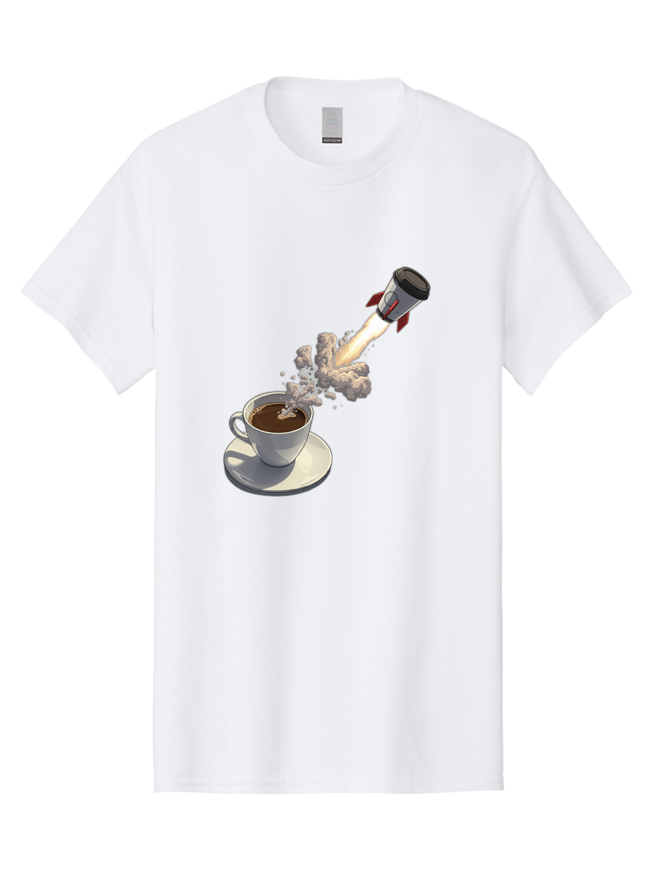 Coffee-Cup-Rocket Men'S Graphic Tee, 100% Cotton, Comfortable Casual Summer Wear, Machine Washable, Vintage Camera, Old Camera, Antique Camera, Black Camera, Classic Photography, Photography Equipment, Nostalgic Device, Film Camera, Camera Art Bam082