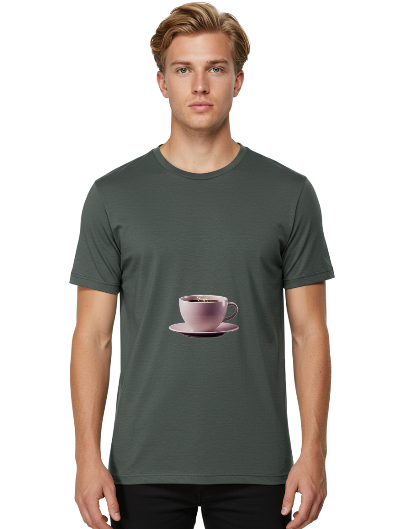 Coffee-Cup Men'S Graphic Tee, 100% Cotton, Comfortable Casual Summer Wear, Machine Washable, Vintage Camera, Old Camera, Antique Camera, Black Camera, Classic Photography, Photography Equipment, Nostalgic Device, Film Camera, Camera Art Bam083