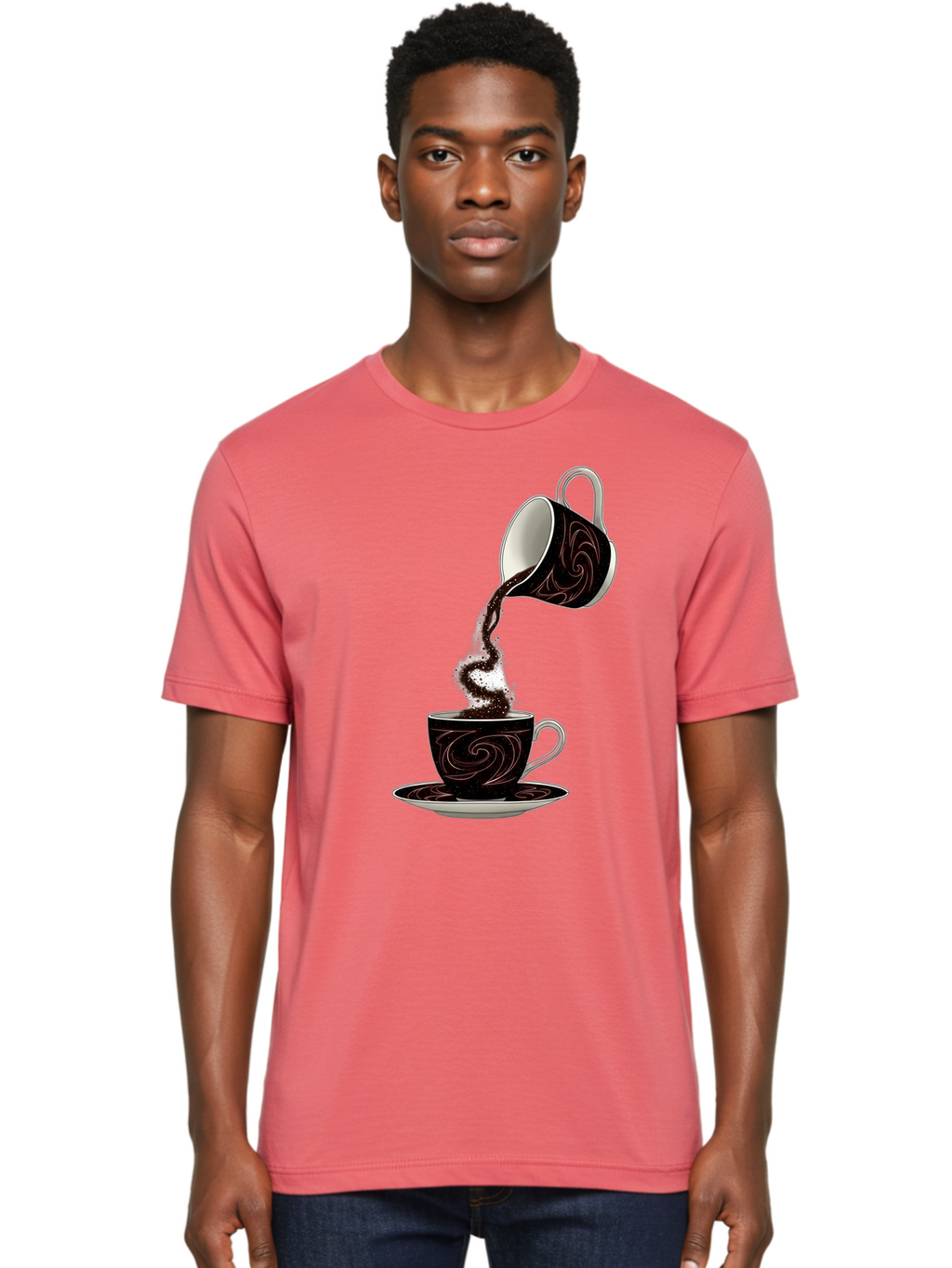 Coffee-Pouring Men'S Graphic Tee, 100% Cotton, Comfortable Casual Summer Wear, Machine Washable, Vintage Camera, Old Camera, Antique Camera, Black Camera, Classic Photography, Photography Equipment, Nostalgic Device, Film Camera, Camera Art Bam084