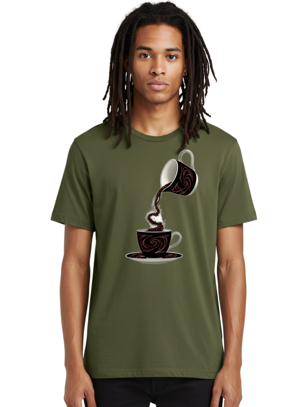 Coffee-Pouring Men'S Graphic Tee, 100% Cotton, Comfortable Casual Summer Wear, Machine Washable, Vintage Camera, Old Camera, Antique Camera, Black Camera, Classic Photography, Photography Equipment, Nostalgic Device, Film Camera, Camera Art Bam084