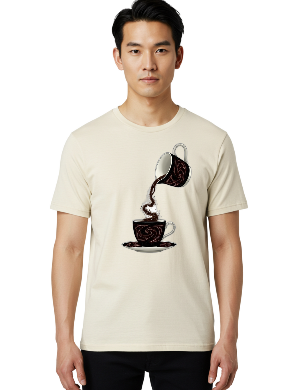 Coffee-Pouring Men'S Graphic Tee, 100% Cotton, Comfortable Casual Summer Wear, Machine Washable, Vintage Camera, Old Camera, Antique Camera, Black Camera, Classic Photography, Photography Equipment, Nostalgic Device, Film Camera, Camera Art Bam084