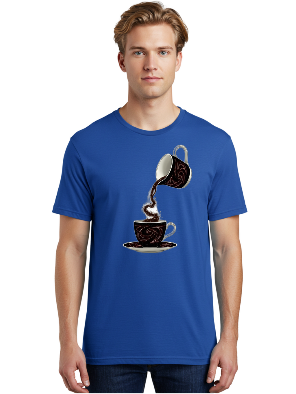 Coffee-Pouring Men'S Graphic Tee, 100% Cotton, Comfortable Casual Summer Wear, Machine Washable, Vintage Camera, Old Camera, Antique Camera, Black Camera, Classic Photography, Photography Equipment, Nostalgic Device, Film Camera, Camera Art Bam084