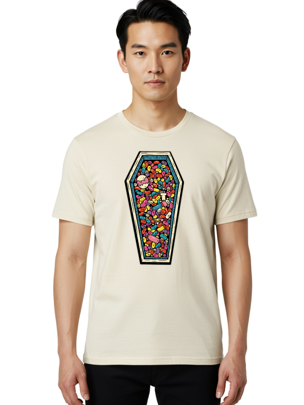Coffin-Full-Of-Pills Men'S Graphic Tee, 100% Cotton, Comfortable Casual Summer Wear, Machine Washable, Vintage Camera, Old Camera, Antique Camera, Black Camera, Classic Photography, Photography Equipment, Nostalgic Device, Film Camera, Bam087