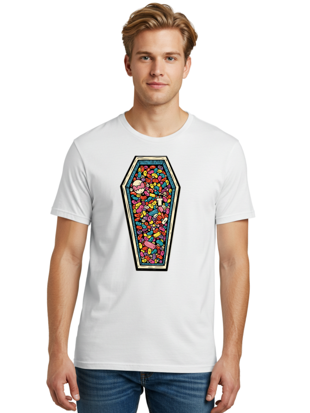 Coffin-Full-Of-Pills Men'S Graphic Tee, 100% Cotton, Comfortable Casual Summer Wear, Machine Washable, Vintage Camera, Old Camera, Antique Camera, Black Camera, Classic Photography, Photography Equipment, Nostalgic Device, Film Camera, Bam087