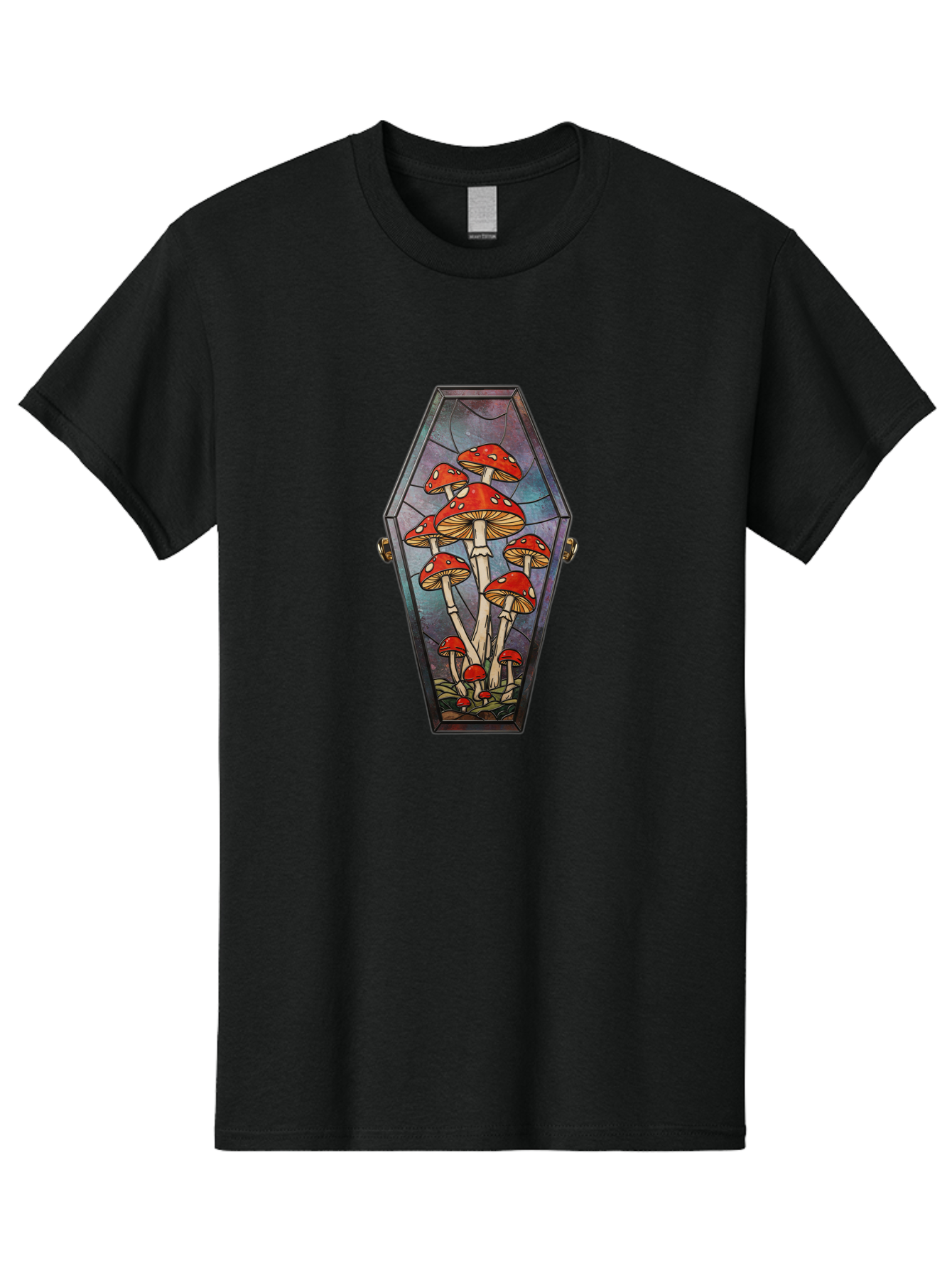Coffin-With-Mushrooms-1 Men'S Graphic Tee, 100% Cotton, Comfortable Casual Summer Wear, Machine Washable, Vintage Camera, Old Camera, Antique Camera, Black Camera, Classic Photography, Photography Equipment, Nostalgic Device, Film Camera, Bam090