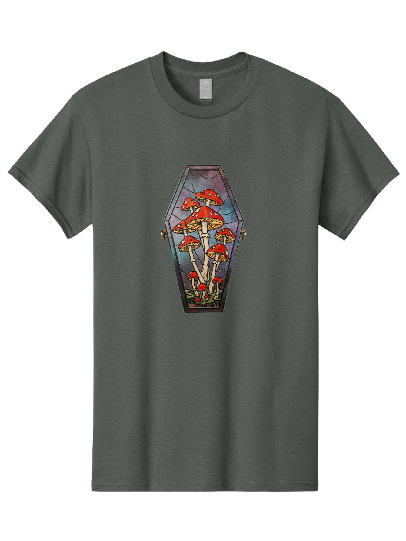 Coffin-With-Mushrooms-1 Men'S Graphic Tee, 100% Cotton, Comfortable Casual Summer Wear, Machine Washable, Vintage Camera, Old Camera, Antique Camera, Black Camera, Classic Photography, Photography Equipment, Nostalgic Device, Film Camera, Bam090