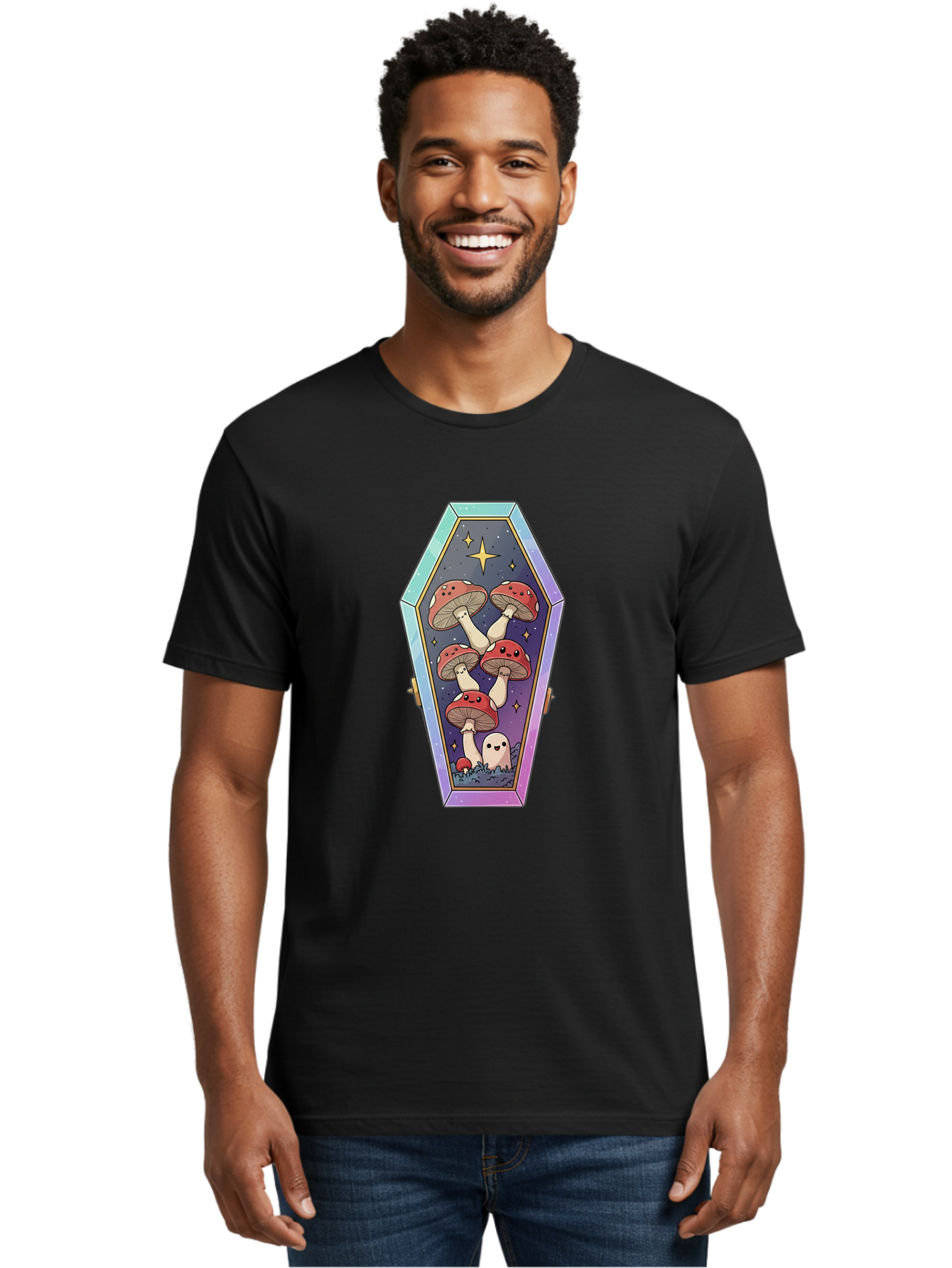 Coffin-With-Mushrooms Men'S Graphic Tee, 100% Cotton, Comfortable Casual Summer Wear, Machine Washable, Vintage Camera, Old Camera, Antique Camera, Black Camera, Classic Photography, Photography Equipment, Nostalgic Device, Film Camera, Bam091