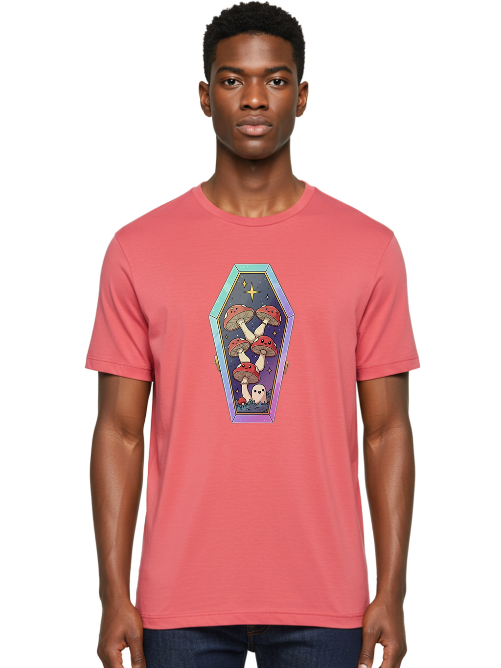 Coffin-With-Mushrooms Men'S Graphic Tee, 100% Cotton, Comfortable Casual Summer Wear, Machine Washable, Vintage Camera, Old Camera, Antique Camera, Black Camera, Classic Photography, Photography Equipment, Nostalgic Device, Film Camera, Bam091