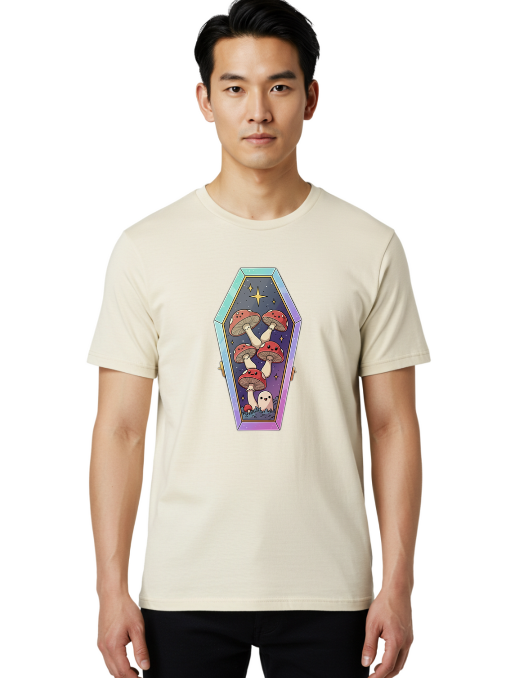 Coffin-With-Mushrooms Men'S Graphic Tee, 100% Cotton, Comfortable Casual Summer Wear, Machine Washable, Vintage Camera, Old Camera, Antique Camera, Black Camera, Classic Photography, Photography Equipment, Nostalgic Device, Film Camera, Bam091