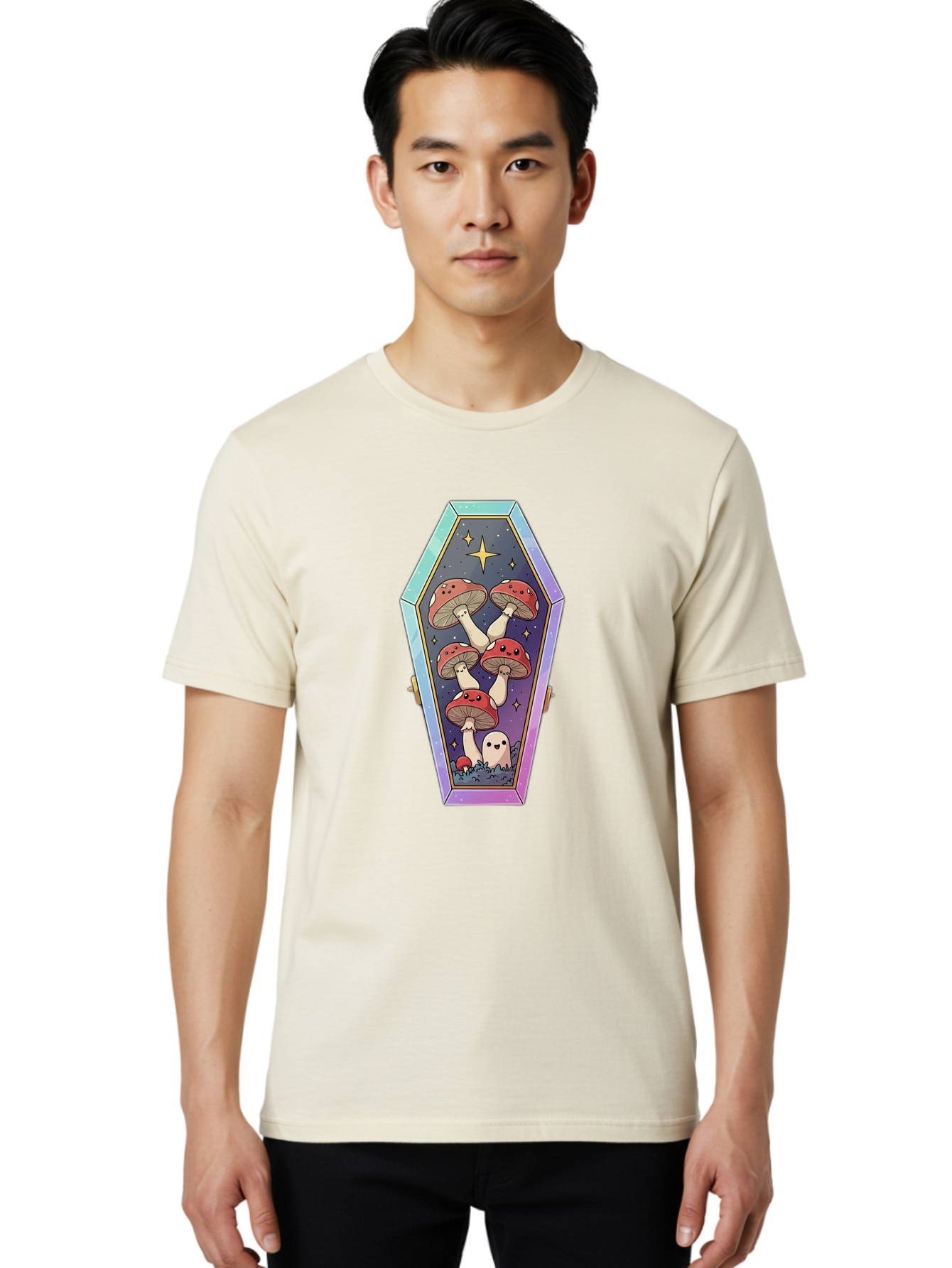 Coffin-With-Mushrooms Men'S Graphic Tee, 100% Cotton, Comfortable Casual Summer Wear, Machine Washable, Vintage Camera, Old Camera, Antique Camera, Black Camera, Classic Photography, Photography Equipment, Nostalgic Device, Film Camera, Bam091