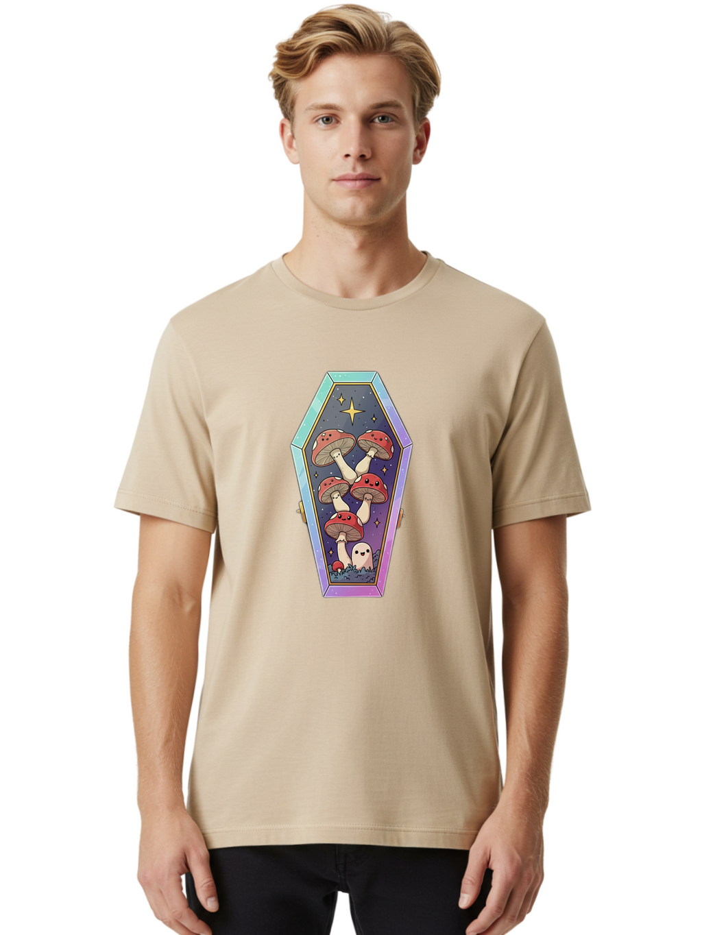 Coffin-With-Mushrooms Men'S Graphic Tee, 100% Cotton, Comfortable Casual Summer Wear, Machine Washable, Vintage Camera, Old Camera, Antique Camera, Black Camera, Classic Photography, Photography Equipment, Nostalgic Device, Film Camera, Bam091