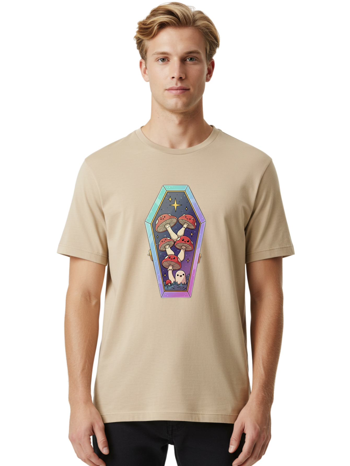 Coffin-With-Mushrooms Men'S Graphic Tee, 100% Cotton, Comfortable Casual Summer Wear, Machine Washable, Vintage Camera, Old Camera, Antique Camera, Black Camera, Classic Photography, Photography Equipment, Nostalgic Device, Film Camera, Bam091