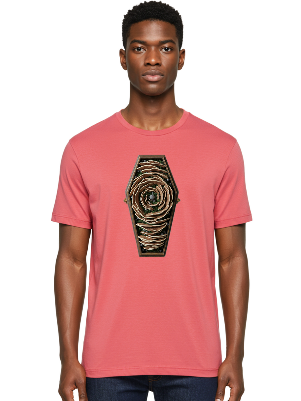 Coffin-With-Rose Men'S Graphic Tee, 100% Cotton, Comfortable Casual Summer Wear, Machine Washable, Vintage Camera, Old Camera, Antique Camera, Black Camera, Classic Photography, Photography Equipment, Nostalgic Device, Film Camera, Camera Art Bam092