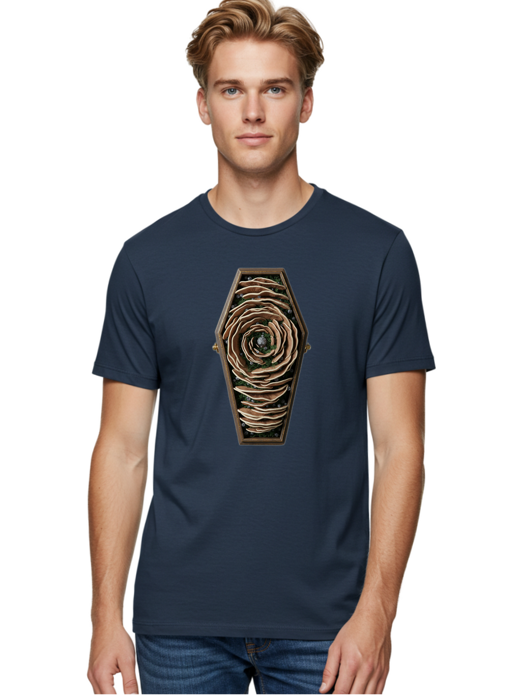 Coffin-With-Rose Men'S Graphic Tee, 100% Cotton, Comfortable Casual Summer Wear, Machine Washable, Vintage Camera, Old Camera, Antique Camera, Black Camera, Classic Photography, Photography Equipment, Nostalgic Device, Film Camera, Camera Art Bam092