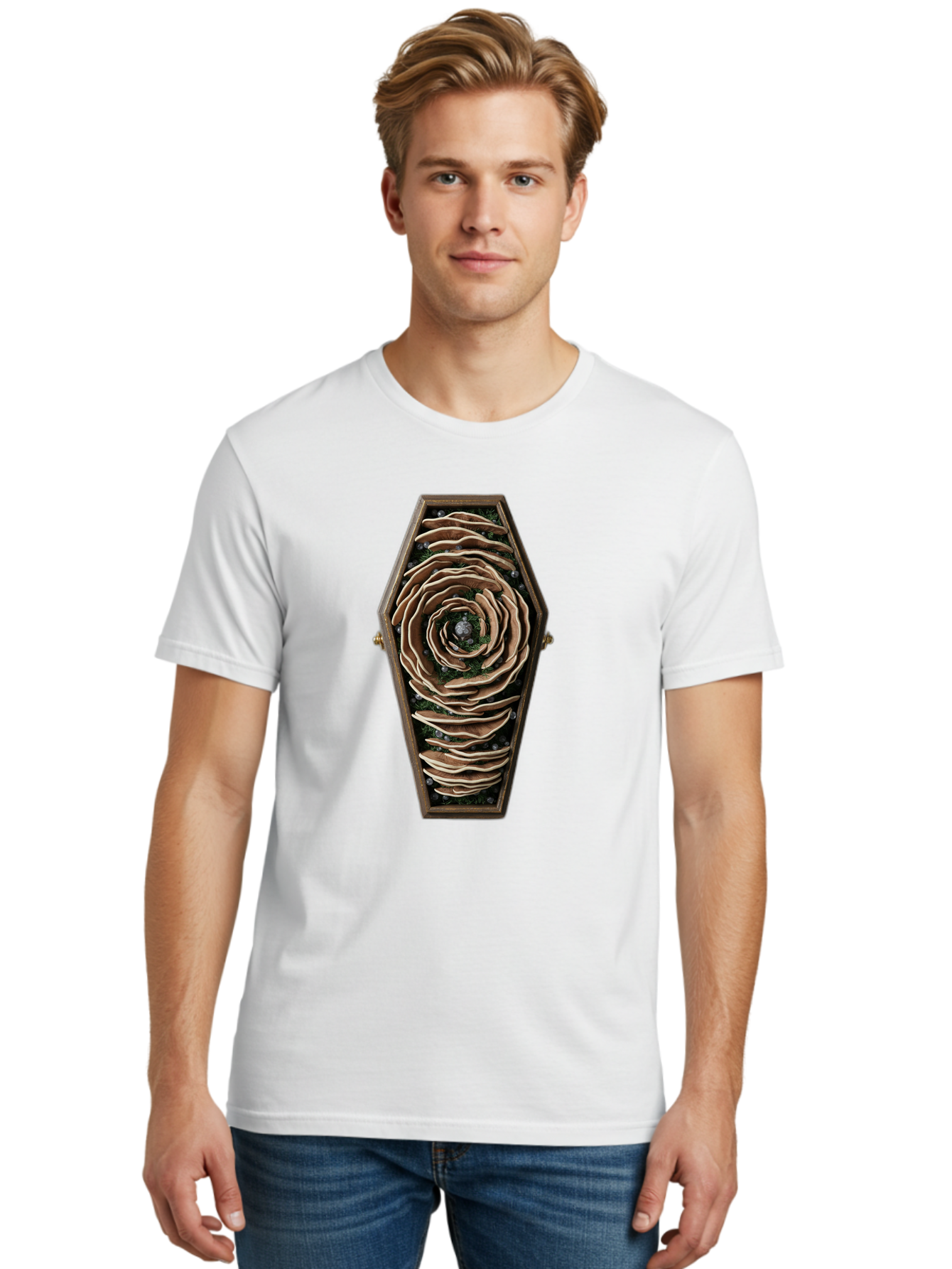 Coffin-With-Rose Men'S Graphic Tee, 100% Cotton, Comfortable Casual Summer Wear, Machine Washable, Vintage Camera, Old Camera, Antique Camera, Black Camera, Classic Photography, Photography Equipment, Nostalgic Device, Film Camera, Camera Art Bam092