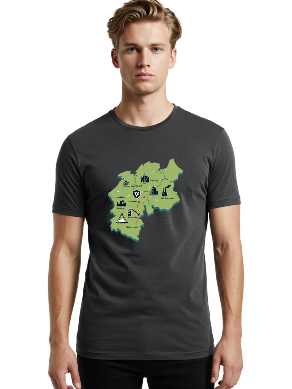 Colchester-Map Men'S Graphic Tee, 100% Cotton, Comfortable Casual Summer Wear, Machine Washable, Vintage Camera, Old Camera, Antique Camera, Black Camera, Classic Photography, Photography Equipment, Nostalgic Device, Film Camera, Camera Art Bam093