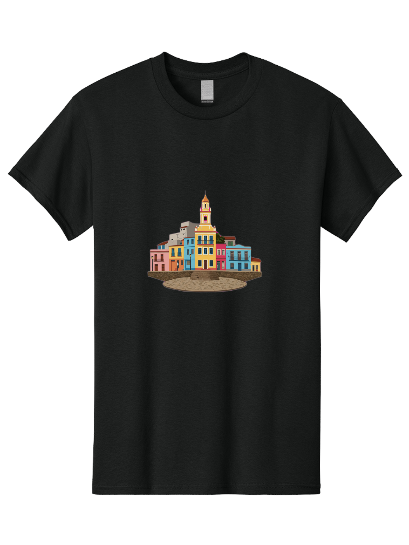 Colorful-Buildings Men'S Graphic Tee, 100% Cotton, Comfortable Casual Summer Wear, Machine Washable, Vintage Camera, Old Camera, Antique Camera, Black Camera, Classic Photography, Photography Equipment, Nostalgic Device, Film Camera, Bam095