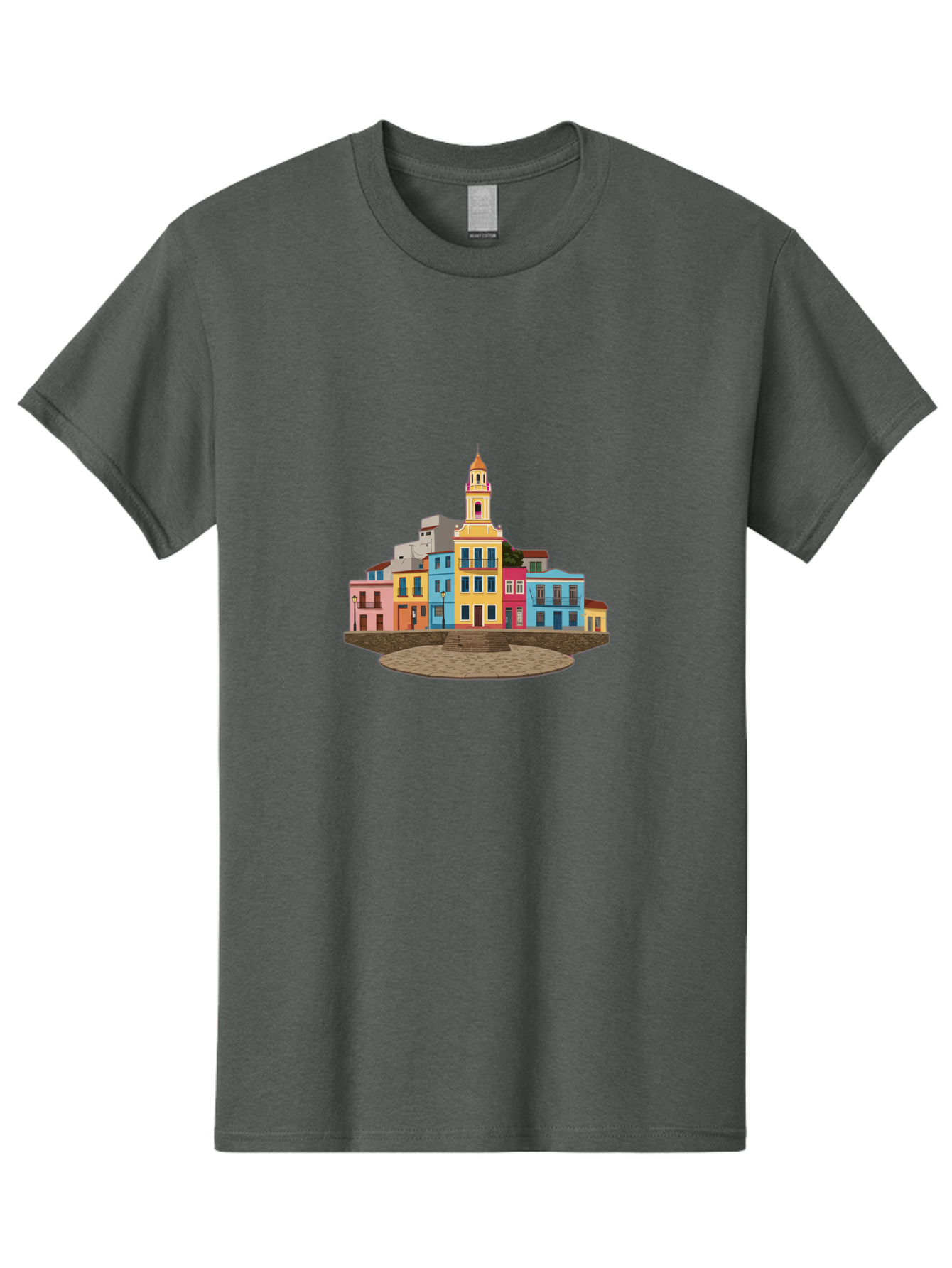 Colorful-Buildings Men'S Graphic Tee, 100% Cotton, Comfortable Casual Summer Wear, Machine Washable, Vintage Camera, Old Camera, Antique Camera, Black Camera, Classic Photography, Photography Equipment, Nostalgic Device, Film Camera, Bam095