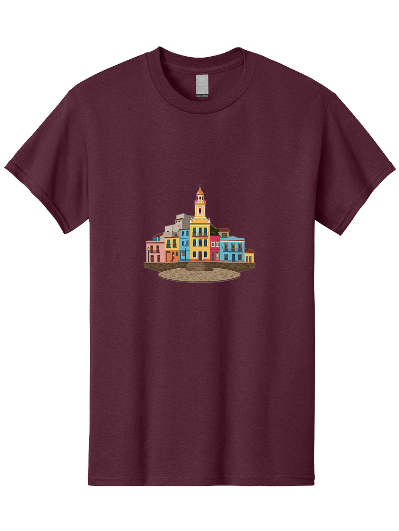 Colorful-Buildings Men'S Graphic Tee, 100% Cotton, Comfortable Casual Summer Wear, Machine Washable, Vintage Camera, Old Camera, Antique Camera, Black Camera, Classic Photography, Photography Equipment, Nostalgic Device, Film Camera, Bam095