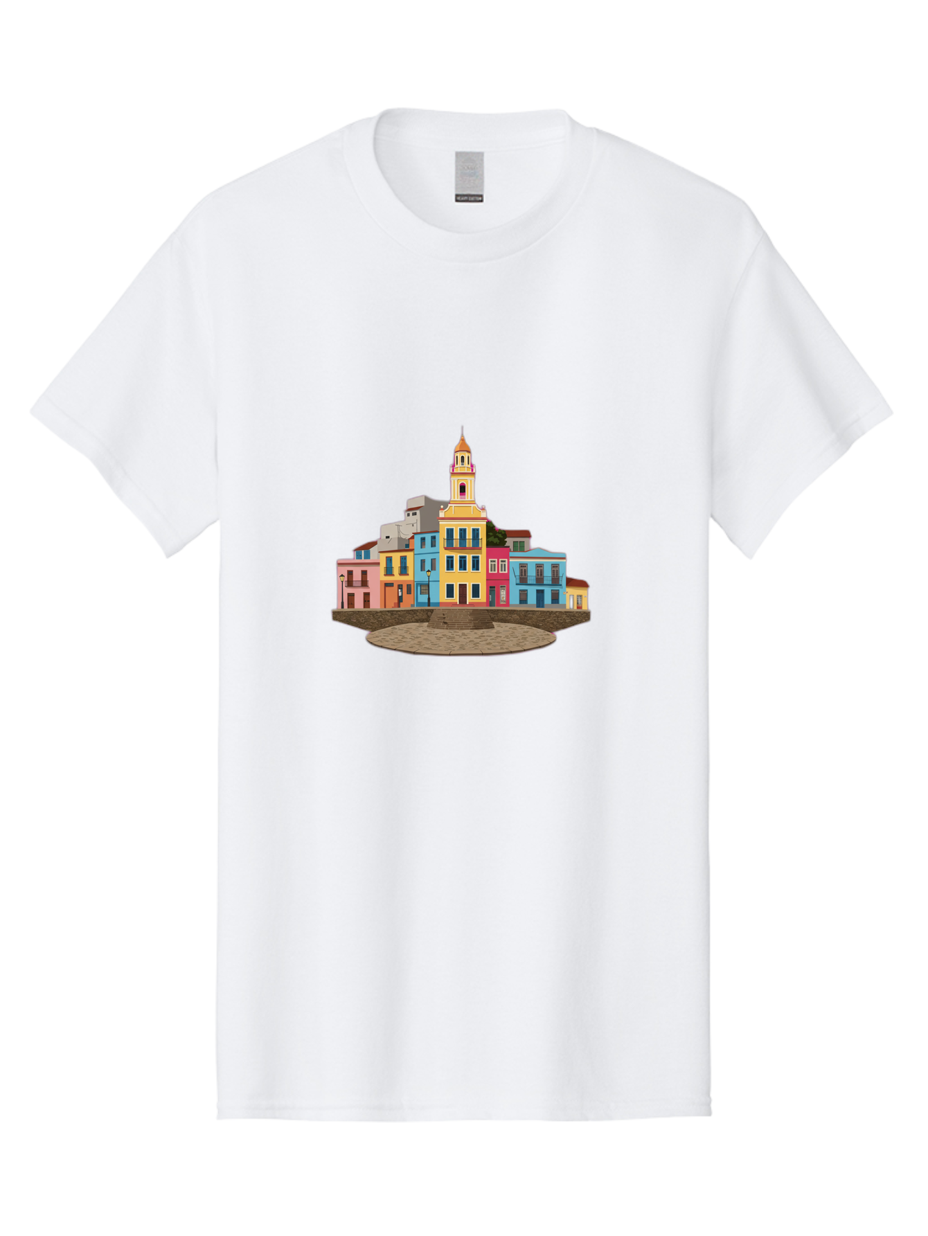 Colorful-Buildings Men'S Graphic Tee, 100% Cotton, Comfortable Casual Summer Wear, Machine Washable, Vintage Camera, Old Camera, Antique Camera, Black Camera, Classic Photography, Photography Equipment, Nostalgic Device, Film Camera, Bam095